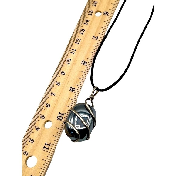 Silver & Black Stone Bracelet & Hematite Necklace Set - Picture 7 of 7